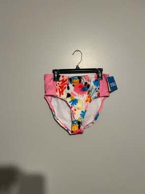 DSG High Waisted Bikini Bottom Girls XL - Coastal Collage Multi